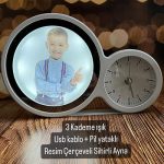3 Kademe ışık Usb kablo + Pil yataklı resim çerçeveli sihirli ayna