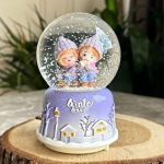 Orta boy ışıklı müzikli kar küresi 8